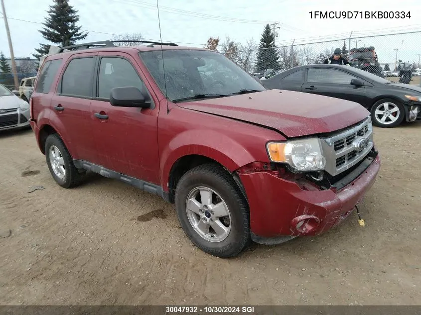 2011 Ford Escape Xlt Automatic VIN: 1FMCU9D71BKB00334 Lot: 30047932