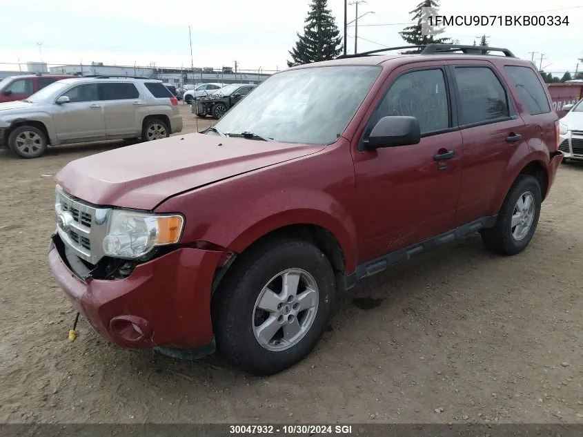 2011 Ford Escape Xlt Automatic VIN: 1FMCU9D71BKB00334 Lot: 30047932