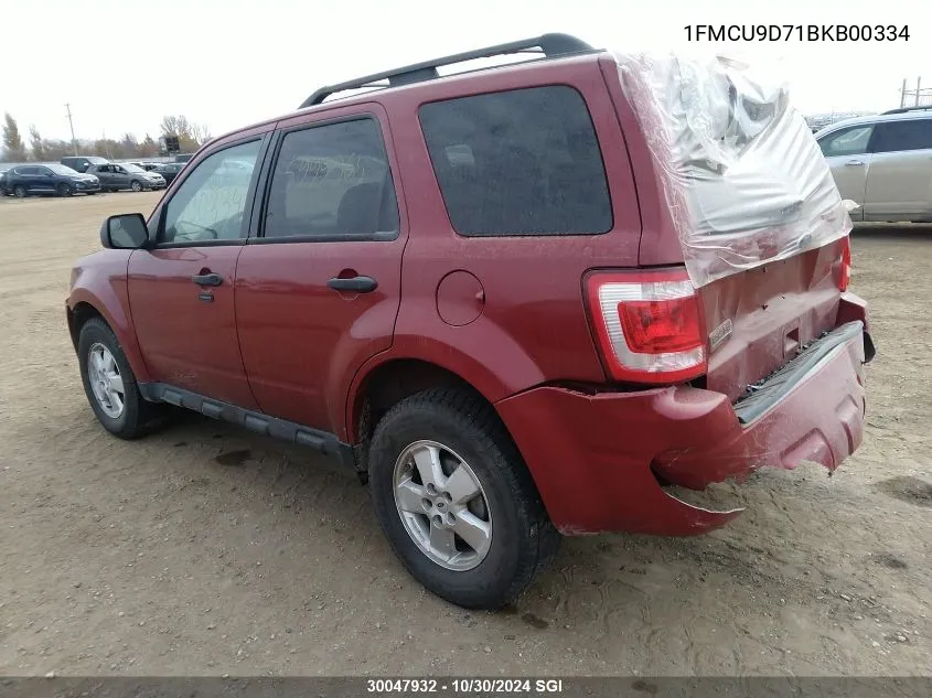 2011 Ford Escape Xlt Automatic VIN: 1FMCU9D71BKB00334 Lot: 30047932