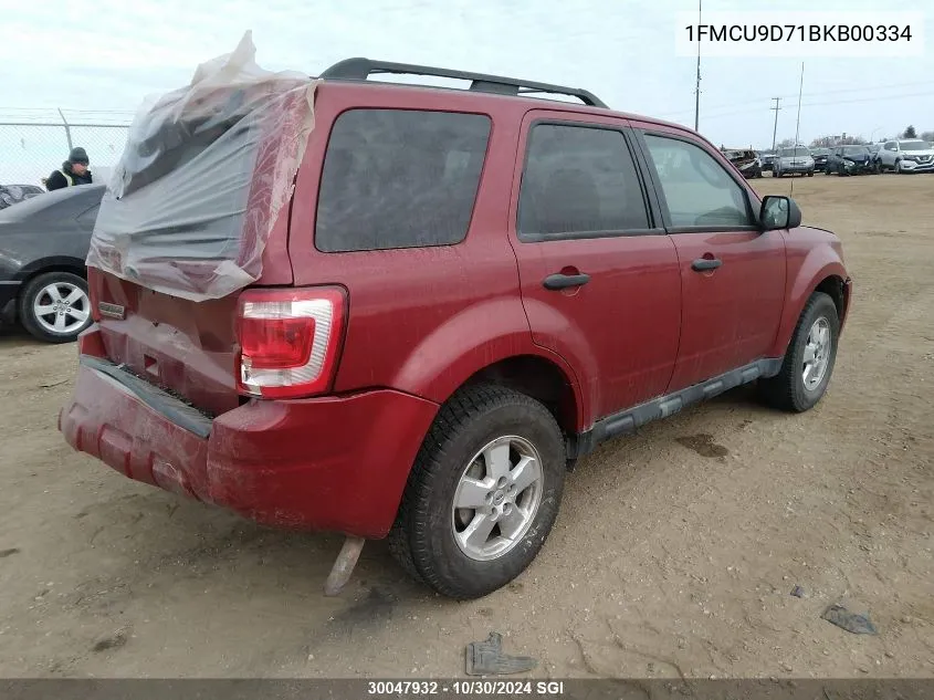 2011 Ford Escape Xlt Automatic VIN: 1FMCU9D71BKB00334 Lot: 30047932