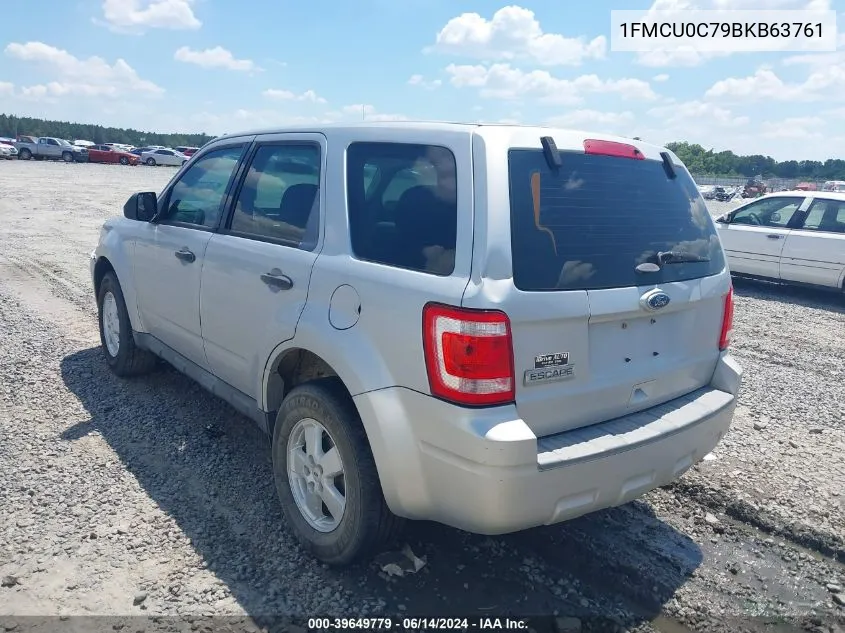 2011 Ford Escape Xls VIN: 1FMCU0C79BKB63761 Lot: 39649779