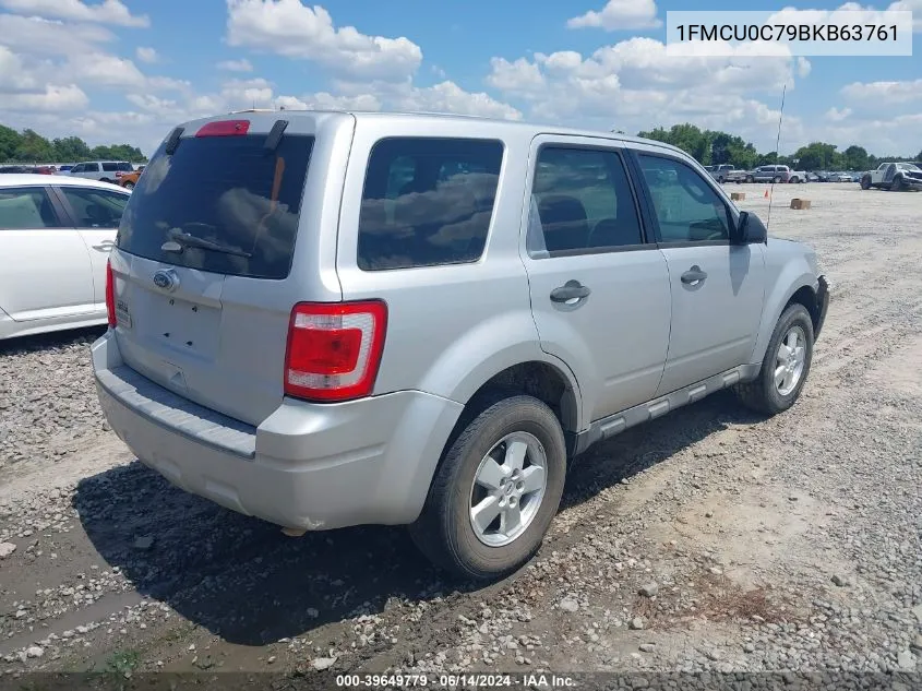 2011 Ford Escape Xls VIN: 1FMCU0C79BKB63761 Lot: 39649779