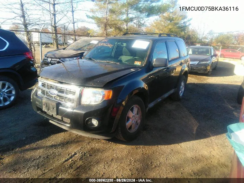 2011 Ford Escape Xlt VIN: 1FMCU0D75BKA36116 Lot: 39742210