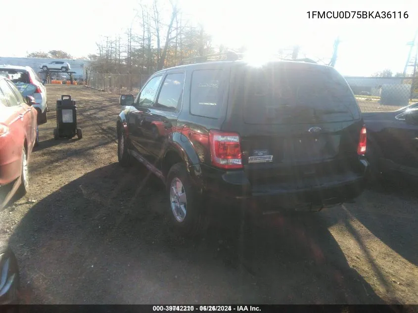 2011 Ford Escape Xlt VIN: 1FMCU0D75BKA36116 Lot: 39742210