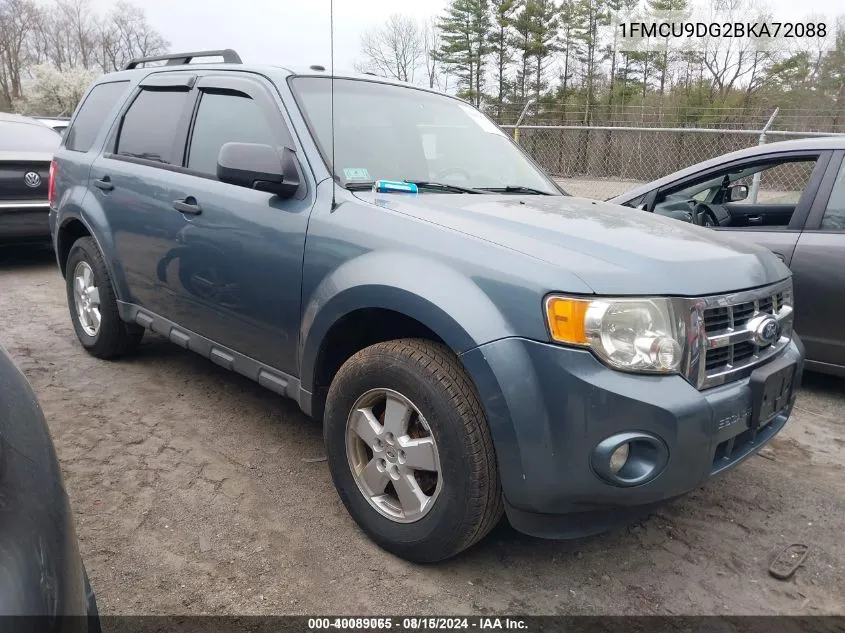 2011 Ford Escape Xlt VIN: 1FMCU9DG2BKA72088 Lot: 40089065