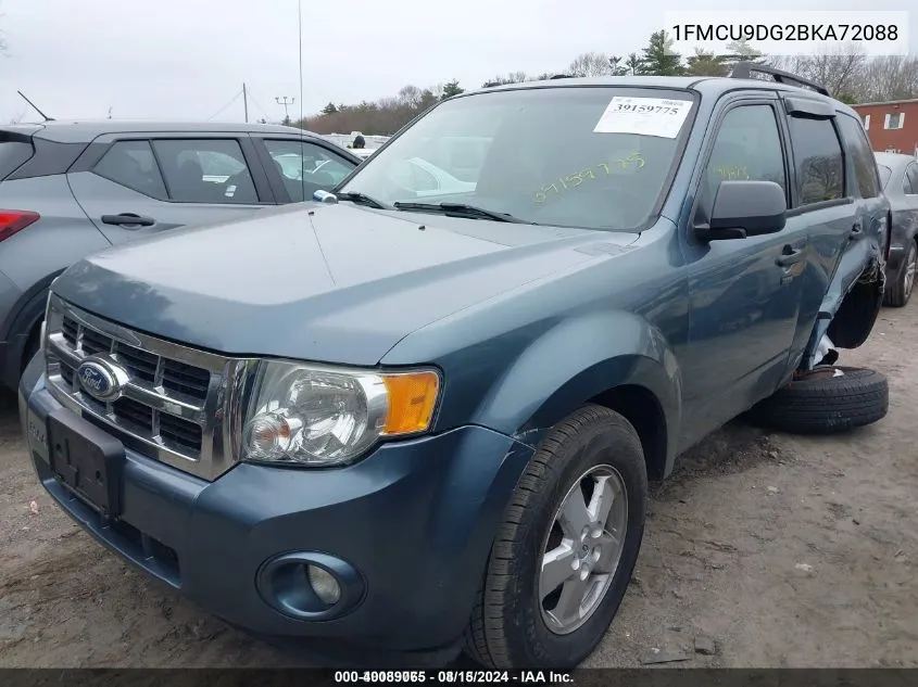 2011 Ford Escape Xlt VIN: 1FMCU9DG2BKA72088 Lot: 40089065