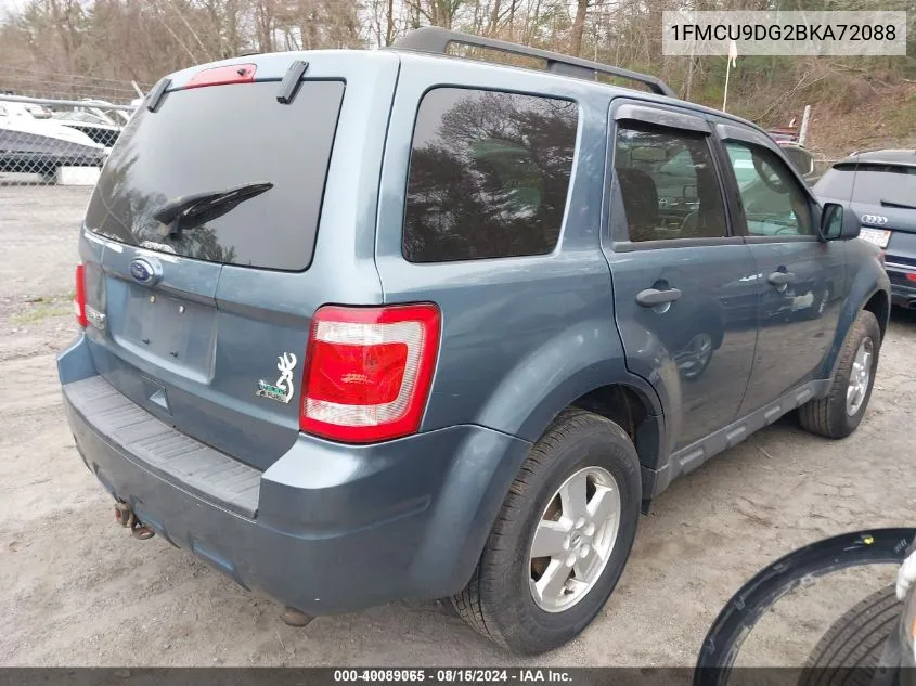 2011 Ford Escape Xlt VIN: 1FMCU9DG2BKA72088 Lot: 40089065