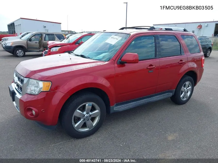 2011 Ford Escape Limited VIN: 1FMCU9EG8BKB03505 Lot: 40143741