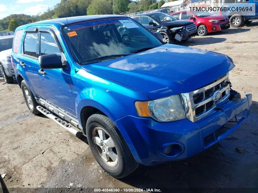 2011 Ford Escape Xls VIN: 1FMCU9C76BKC49694 Lot: 40546360