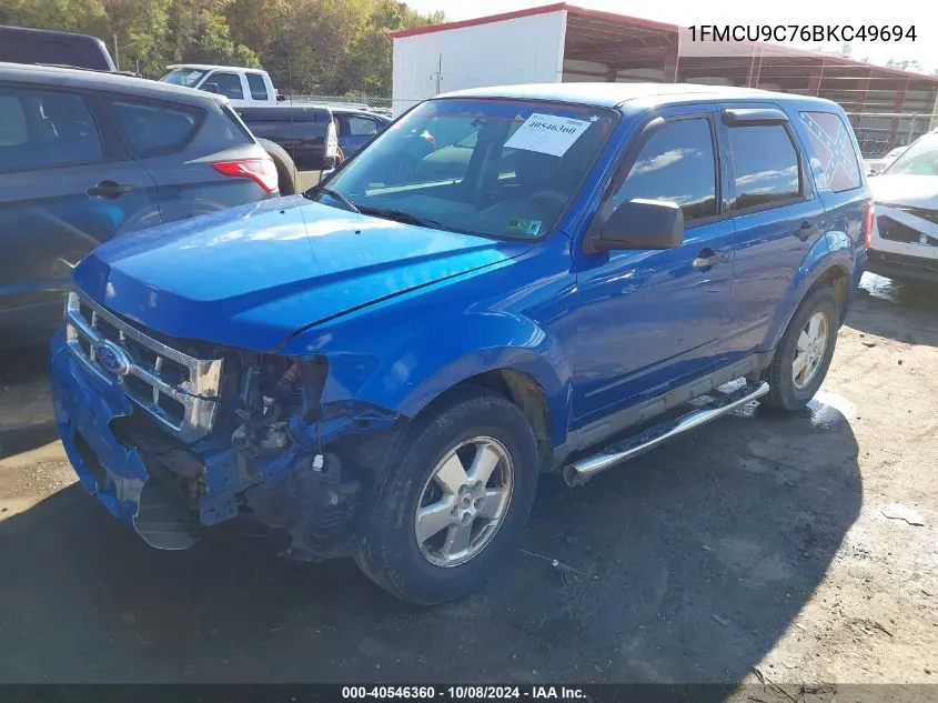 2011 Ford Escape Xls VIN: 1FMCU9C76BKC49694 Lot: 40546360