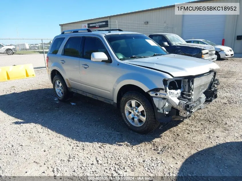 2011 Ford Escape Limited VIN: 1FMCU9EG5BKC18952 Lot: 40553519