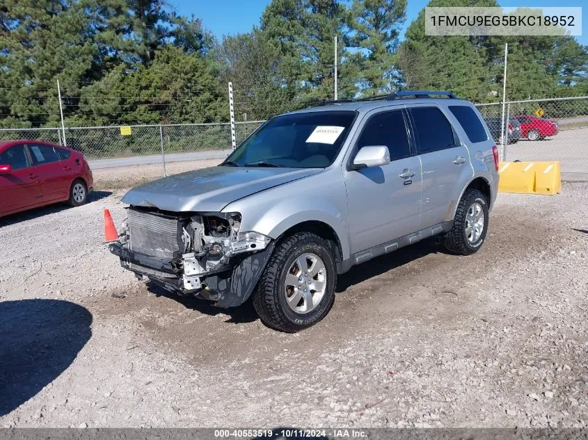 2011 Ford Escape Limited VIN: 1FMCU9EG5BKC18952 Lot: 40553519