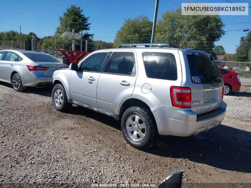 2011 Ford Escape Limited VIN: 1FMCU9EG5BKC18952 Lot: 40553519