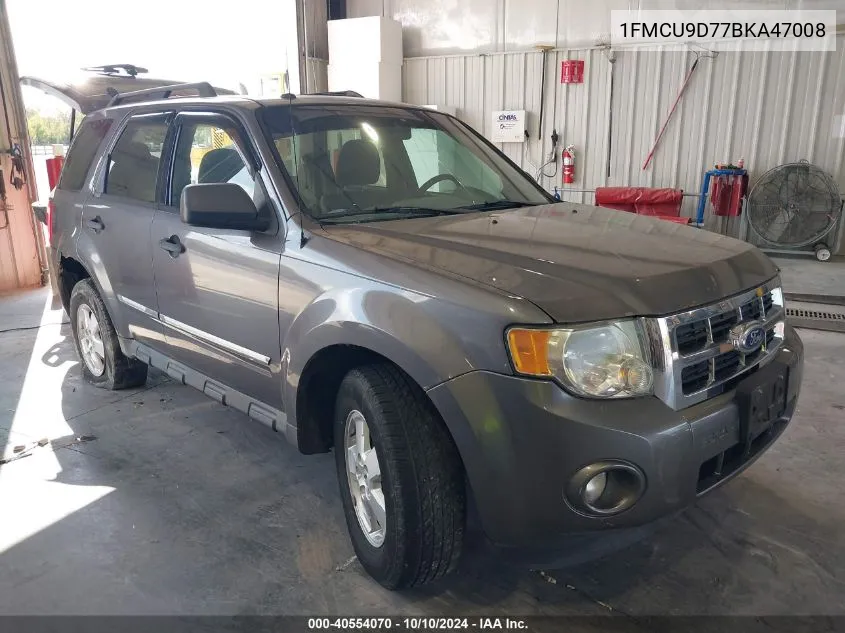 2011 Ford Escape Xlt VIN: 1FMCU9D77BKA47008 Lot: 40554070