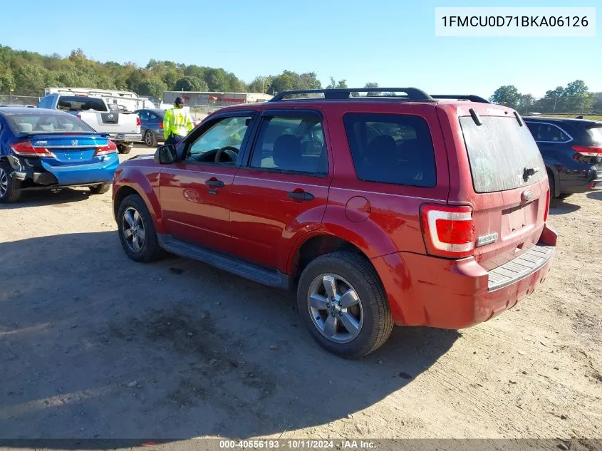 2011 Ford Escape Xlt VIN: 1FMCU0D71BKA06126 Lot: 40556193