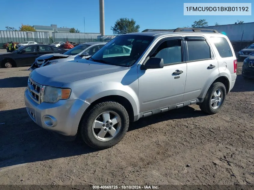 2011 Ford Escape Xlt VIN: 1FMCU9DG1BKB01192 Lot: 40569725