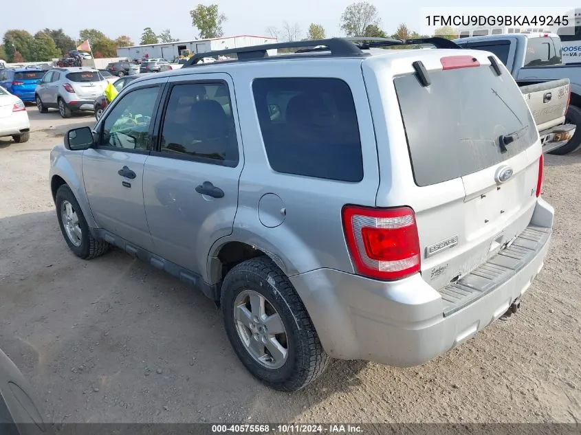 2011 Ford Escape Xlt VIN: 1FMCU9DG9BKA49245 Lot: 40575568