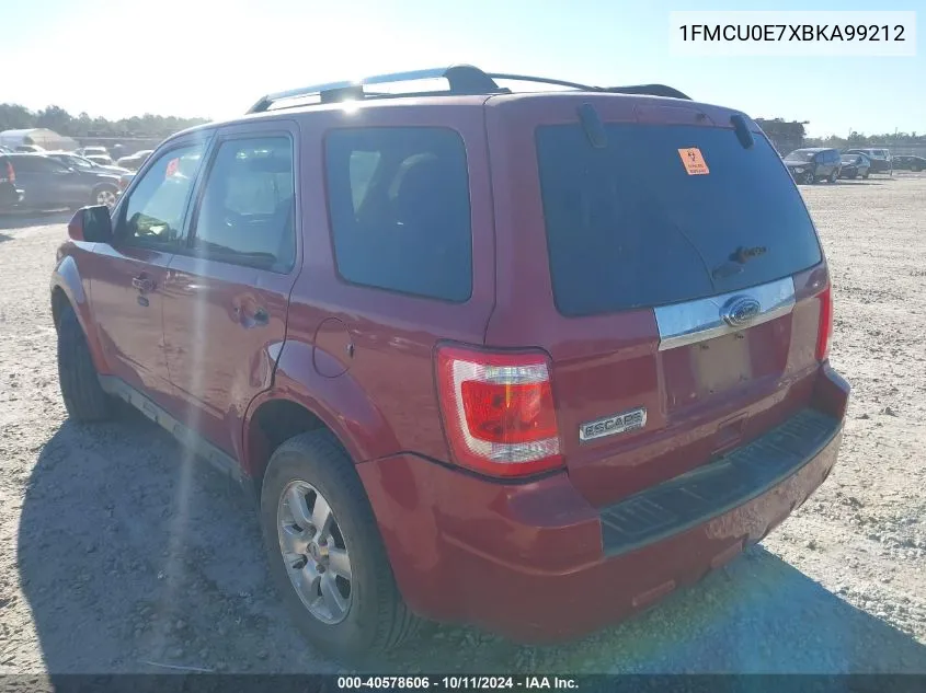 1FMCU0E7XBKA99212 2011 Ford Escape Limited