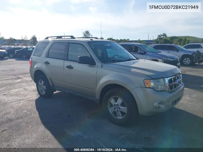 2011 Ford Escape Xlt VIN: 1FMCU0D72BKC21949 Lot: 40606394