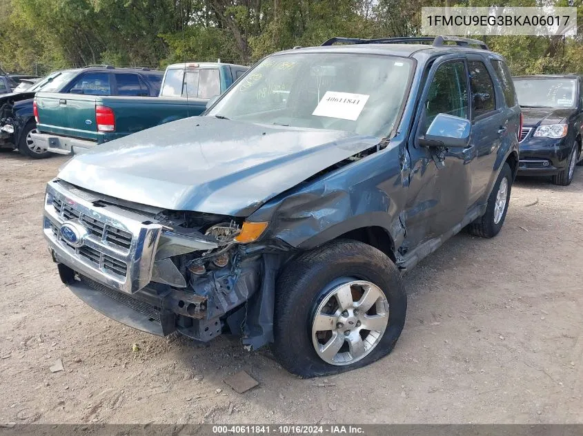 2011 Ford Escape Limited VIN: 1FMCU9EG3BKA06017 Lot: 40611841