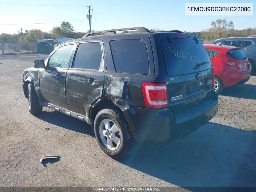 2011 Ford Escape Xlt VIN: 1FMCU9DG3BKC22080 Lot: 40617472