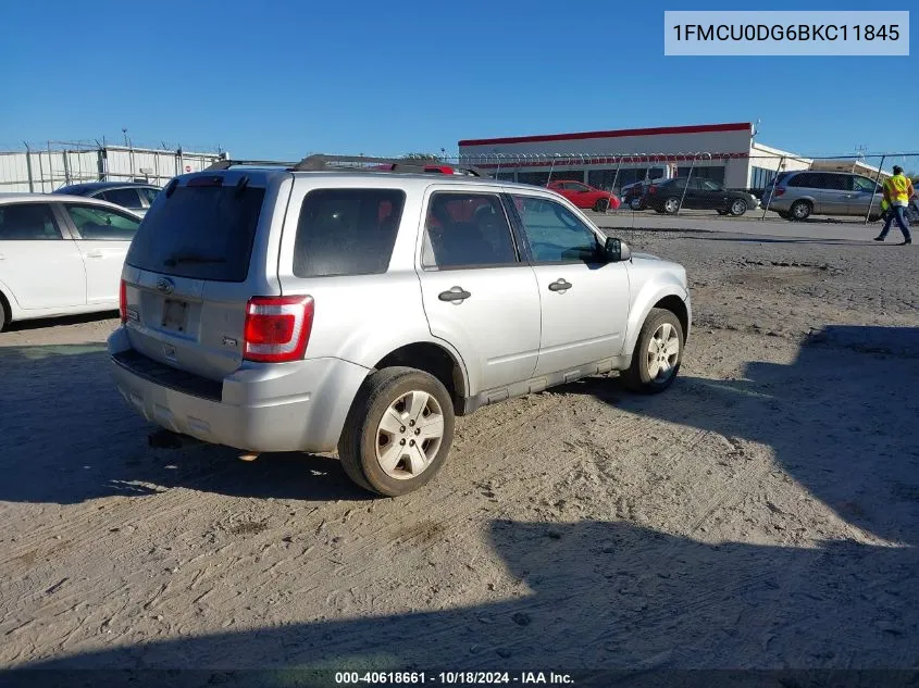 2011 Ford Escape Xlt VIN: 1FMCU0DG6BKC11845 Lot: 40618661