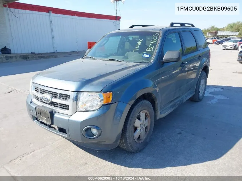 2011 Ford Escape Xlt VIN: 1FMCU0DG2BKB09605 Lot: 40620985