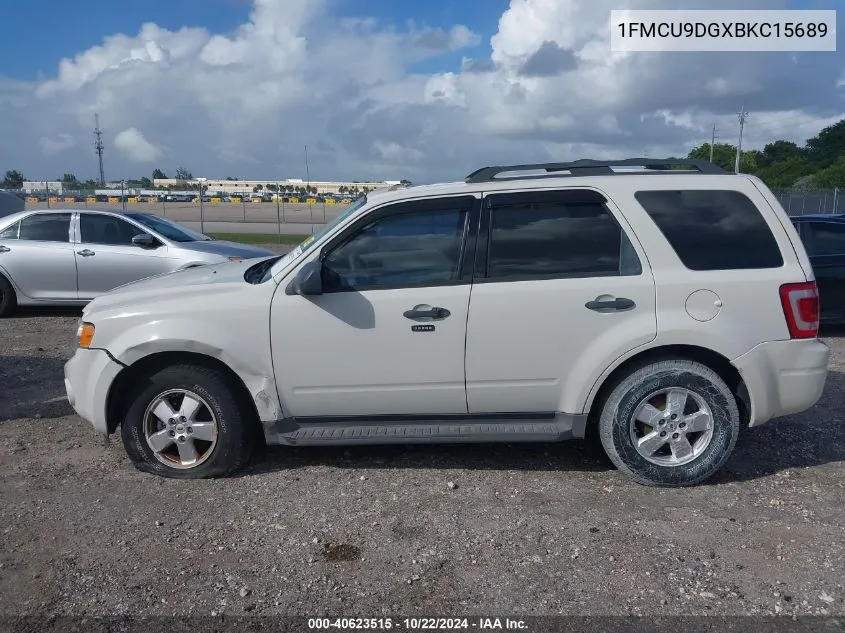 2011 Ford Escape Xlt VIN: 1FMCU9DGXBKC15689 Lot: 40623515