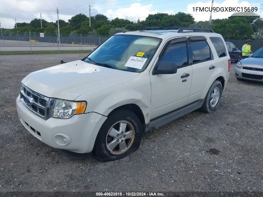 2011 Ford Escape Xlt VIN: 1FMCU9DGXBKC15689 Lot: 40623515