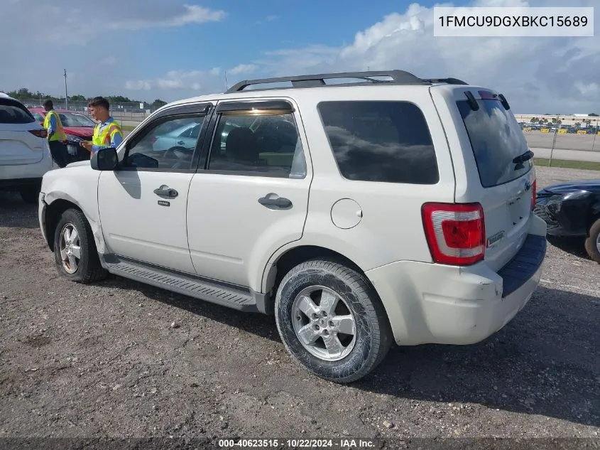 2011 Ford Escape Xlt VIN: 1FMCU9DGXBKC15689 Lot: 40623515