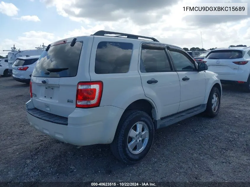 2011 Ford Escape Xlt VIN: 1FMCU9DGXBKC15689 Lot: 40623515