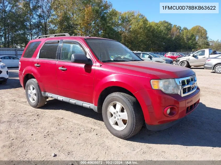 2011 Ford Escape Xlt VIN: 1FMCU0D78BKB63622 Lot: 40635072