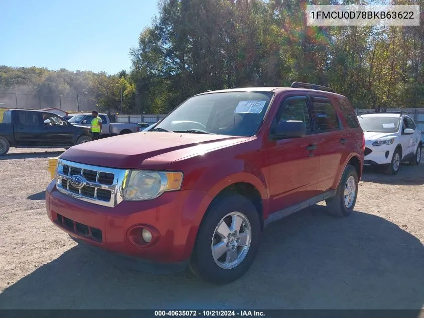 2011 Ford Escape Xlt VIN: 1FMCU0D78BKB63622 Lot: 40635072