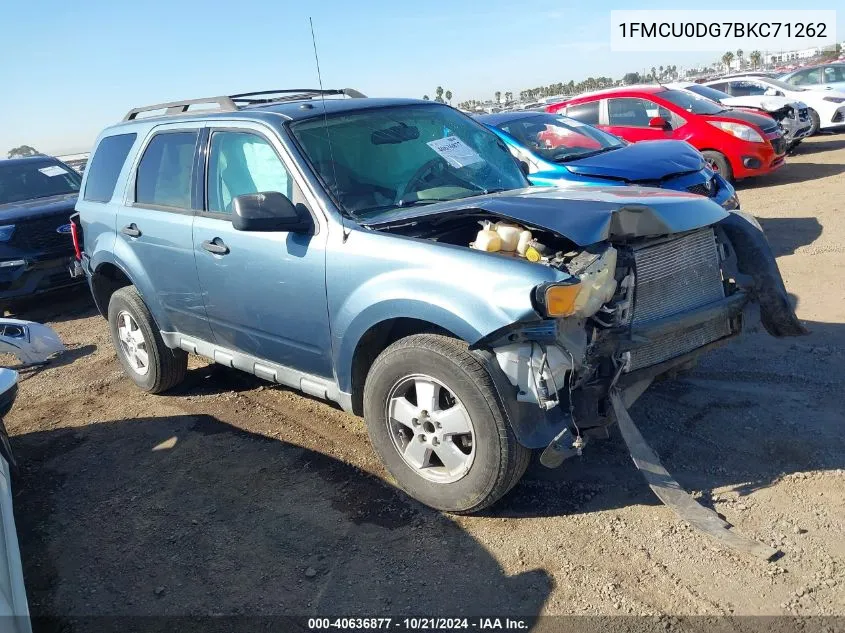 2011 Ford Escape Xlt VIN: 1FMCU0DG7BKC71262 Lot: 40636877