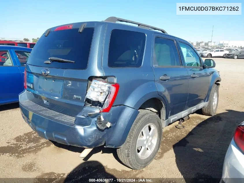 2011 Ford Escape Xlt VIN: 1FMCU0DG7BKC71262 Lot: 40636877