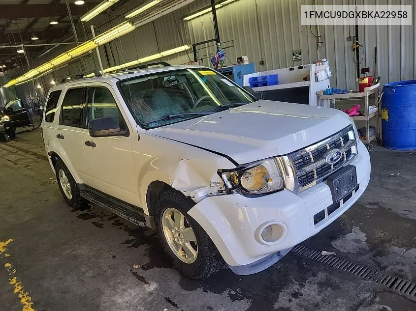 2011 Ford Escape Xlt VIN: 1FMCU9DGXBKA22958 Lot: 40637558