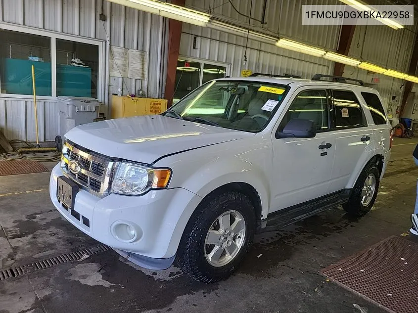 2011 Ford Escape Xlt VIN: 1FMCU9DGXBKA22958 Lot: 40637558