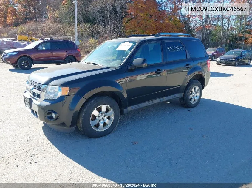 2011 Ford Escape Limited VIN: 1FMCU9EGXBKC46567 Lot: 40660540