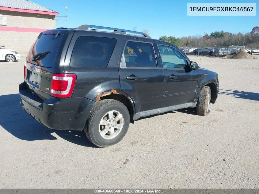 2011 Ford Escape Limited VIN: 1FMCU9EGXBKC46567 Lot: 40660540