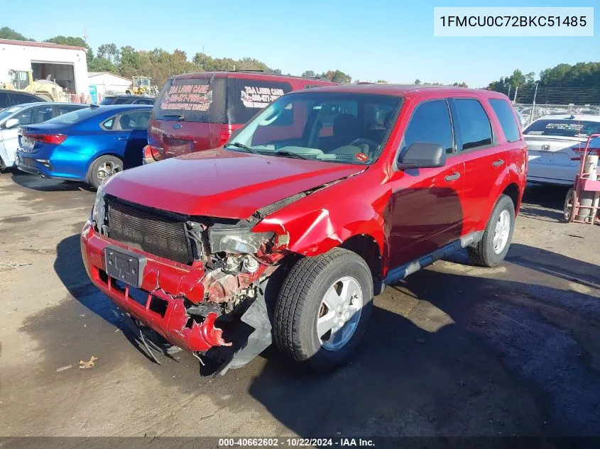 2011 Ford Escape Xls VIN: 1FMCU0C72BKC51485 Lot: 40662602