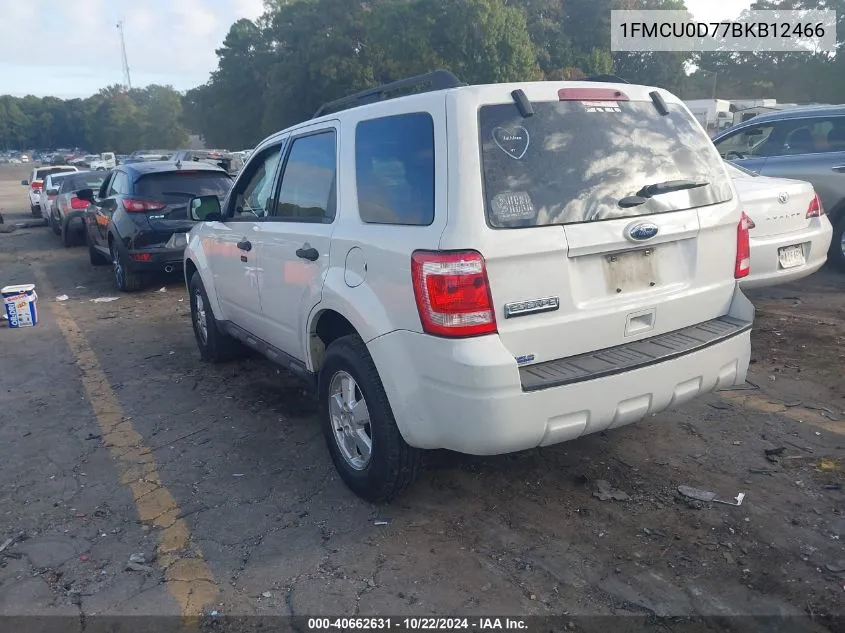 2011 Ford Escape Xlt VIN: 1FMCU0D77BKB12466 Lot: 40662631