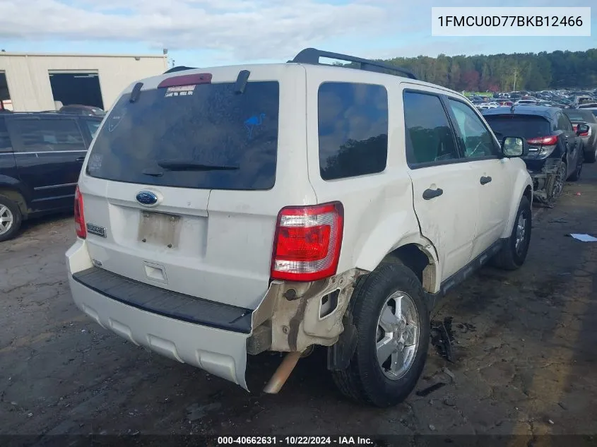 2011 Ford Escape Xlt VIN: 1FMCU0D77BKB12466 Lot: 40662631