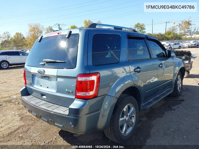 2011 Ford Escape Limited VIN: 1FMCU9EG4BKC49786 Lot: 40664065