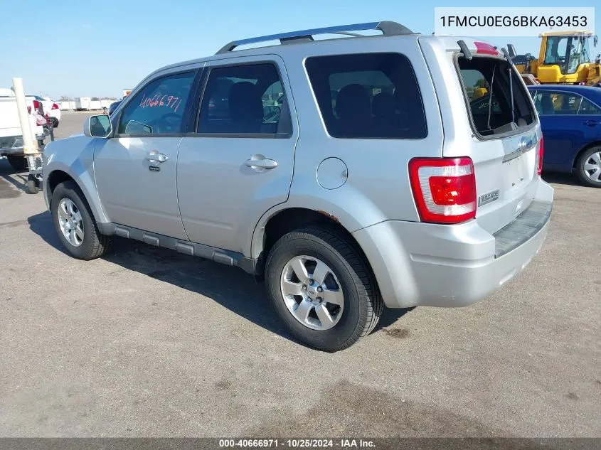 2011 Ford Escape Limited VIN: 1FMCU0EG6BKA63453 Lot: 40666971