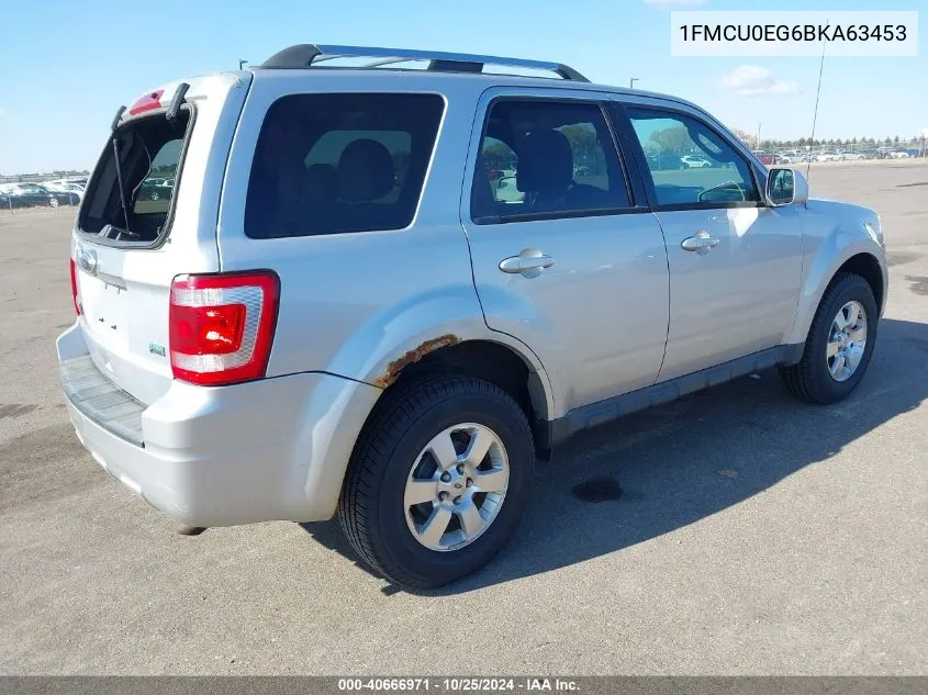 2011 Ford Escape Limited VIN: 1FMCU0EG6BKA63453 Lot: 40666971