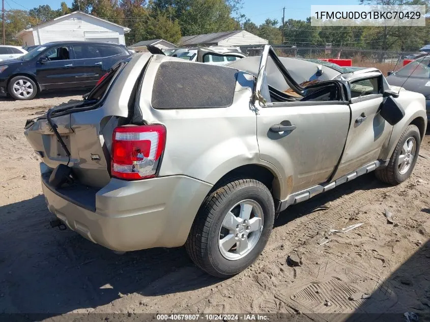 2011 Ford Escape Xlt VIN: 1FMCU0DG1BKC70429 Lot: 40679807