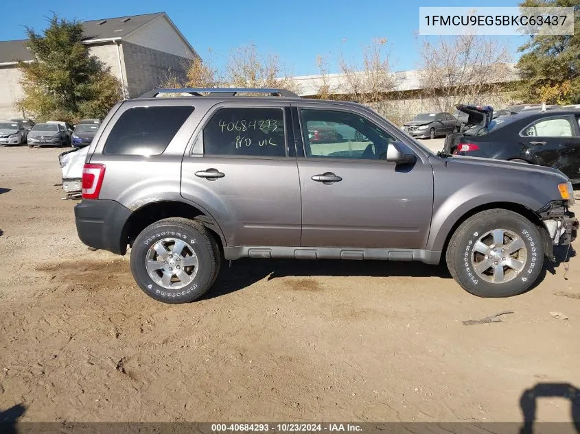 2011 Ford Escape Limited VIN: 1FMCU9EG5BKC63437 Lot: 40684293