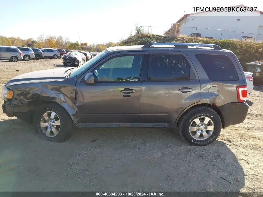 2011 Ford Escape Limited VIN: 1FMCU9EG5BKC63437 Lot: 40684293