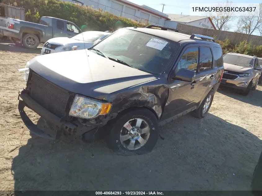 2011 Ford Escape Limited VIN: 1FMCU9EG5BKC63437 Lot: 40684293