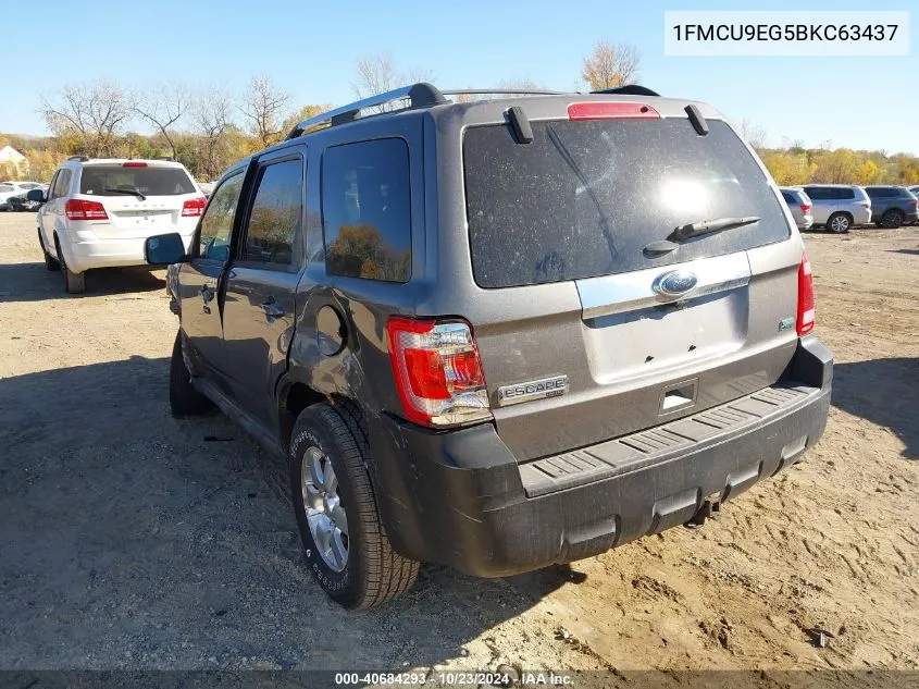 2011 Ford Escape Limited VIN: 1FMCU9EG5BKC63437 Lot: 40684293